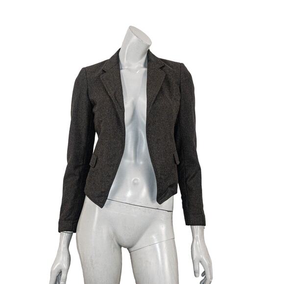 Boy. By BAND OF OUTSIDERS Women's open Blazer Jacket in Brown Wool sz 2 - Picture 1 of 11